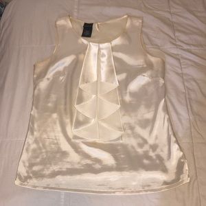 Silk white blouse with layered front